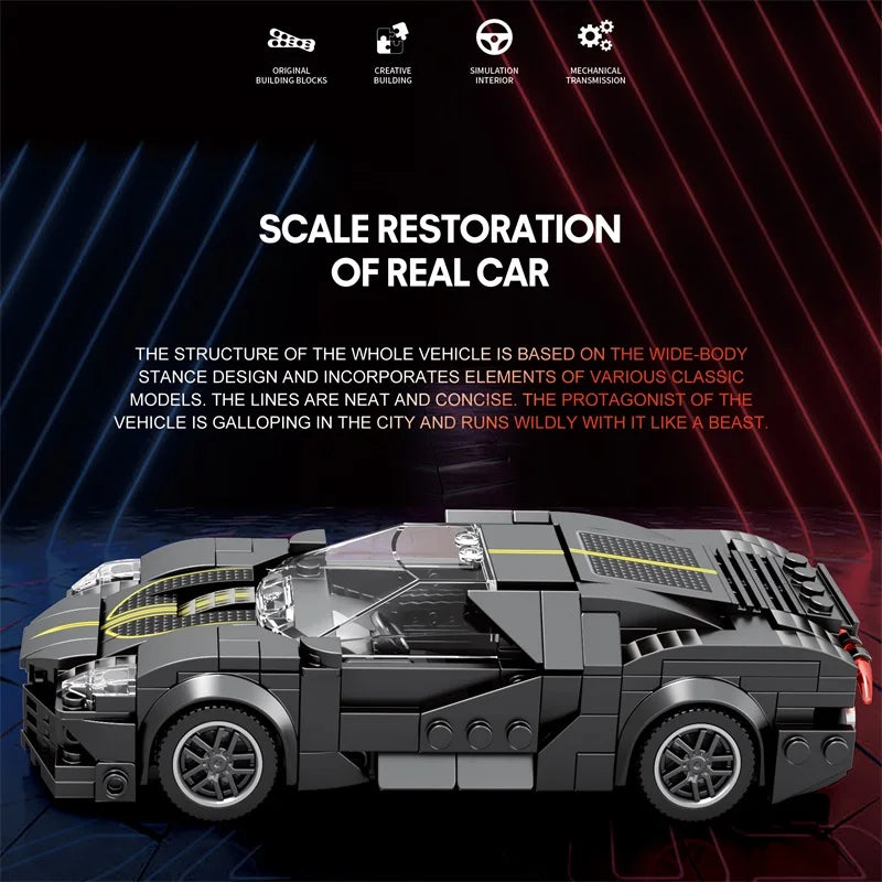 Speed Sport Car Model City Classic Champions Racing Vehicle Building Blocks 1:24 Scale Super Racers Bricks Holiday Gift