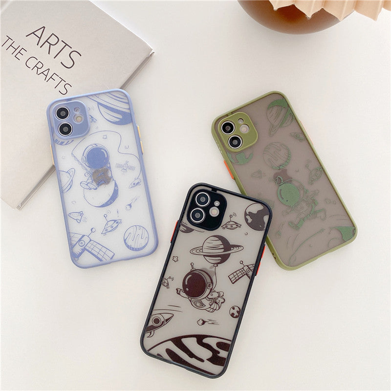 Luxury Space Astronaut Phone Case Matte Silicone Shockproof Phone Case