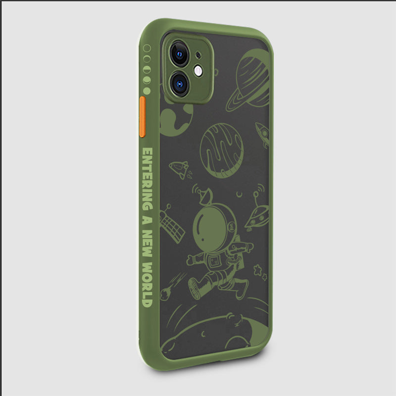 Luxury Space Astronaut Phone Case Matte Silicone Shockproof Phone Case