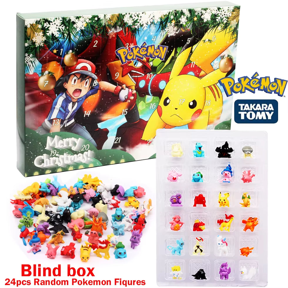 Pokemon Christmas Advent Calendar Box 24Pcs Kawaii Pikachu Anime Figures Children Toys for Boys Girls Xmas Gifts
