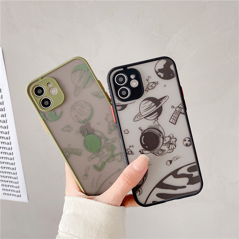 Luxury Space Astronaut Phone Case Matte Silicone Shockproof Phone Case
