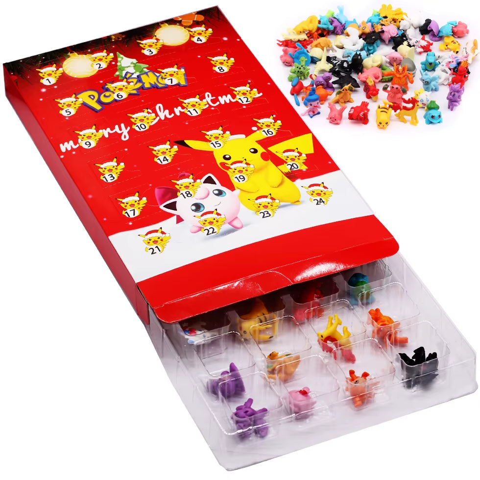 Pokemon Christmas Advent Calendar Box 24Pcs Kawaii Pikachu Anime Figures Children Toys for Boys Girls Xmas Gifts