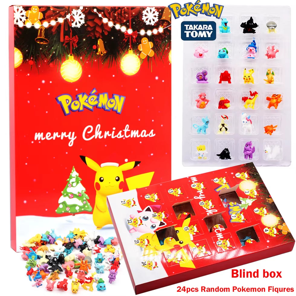 Pokemon Christmas Advent Calendar Box 24Pcs Kawaii Pikachu Anime Figures Children Toys for Boys Girls Xmas Gifts